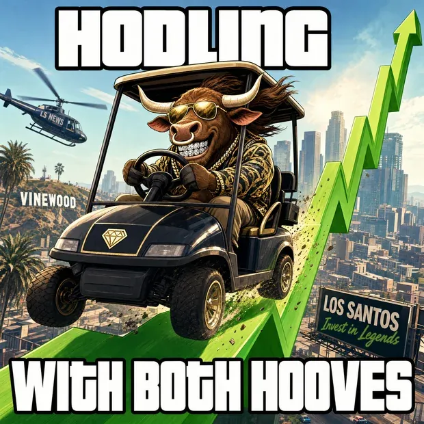 Meme: HODLING / WITH BOTH HOOVES